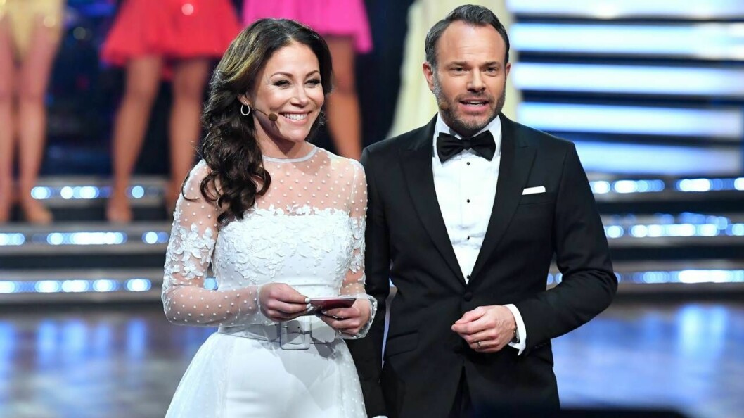 Tilde de Paula Eby och David Hellenius leder <em>Let’s dance</em> tillsammans. Foto: TT Tilde de Paula Eby och David Hellenius.