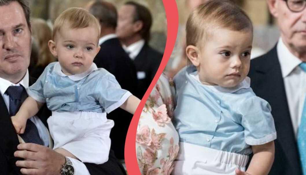 Till vänster: Nicolas i kläderna prins Oscar fått ärva. Till höger: Prins Oscar i Nicolas gamla kläder.