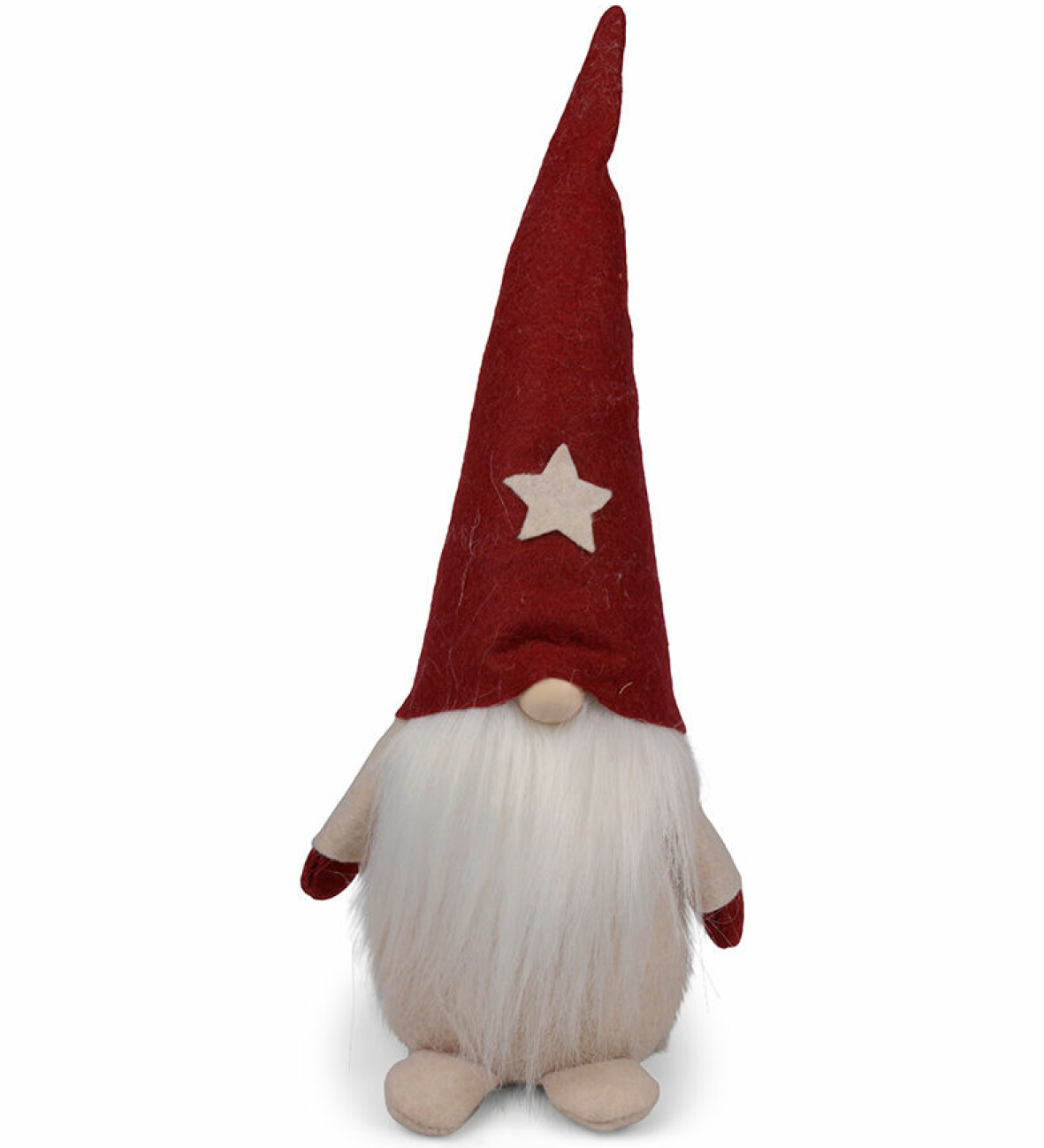 Tomte med röd luva.