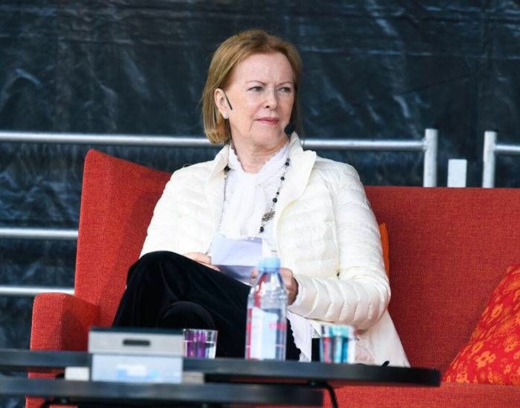 Anni-Frid på Torshällas 700-årsjubileum sommaren 2017. Bild. IBL