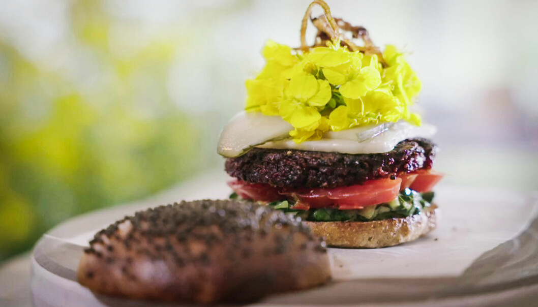 Pauls vegetariska burgare – toppad med raps! Vegetarisk hamburgare - toppad med raps!