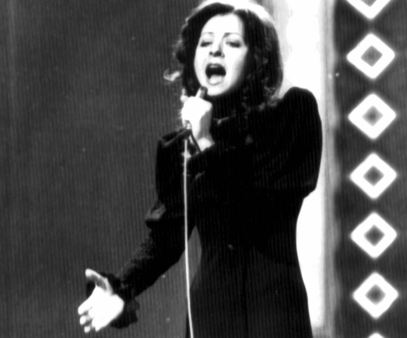 Vicky Leandros vid Eurovision-segern för 50 år sedan.