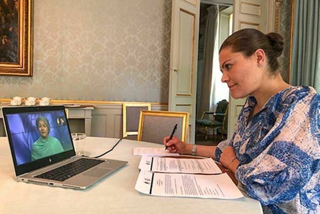 Victoria på Haga Slott, juni 2020. Kronprinessan Victoria på Haga slott