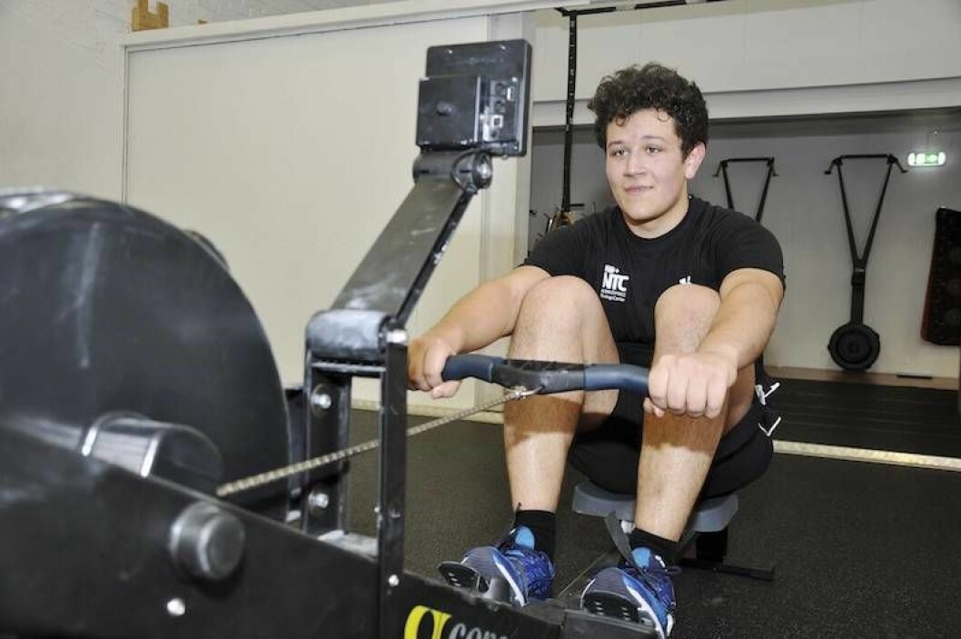 Ibrahim tränar ofta på gymmet.