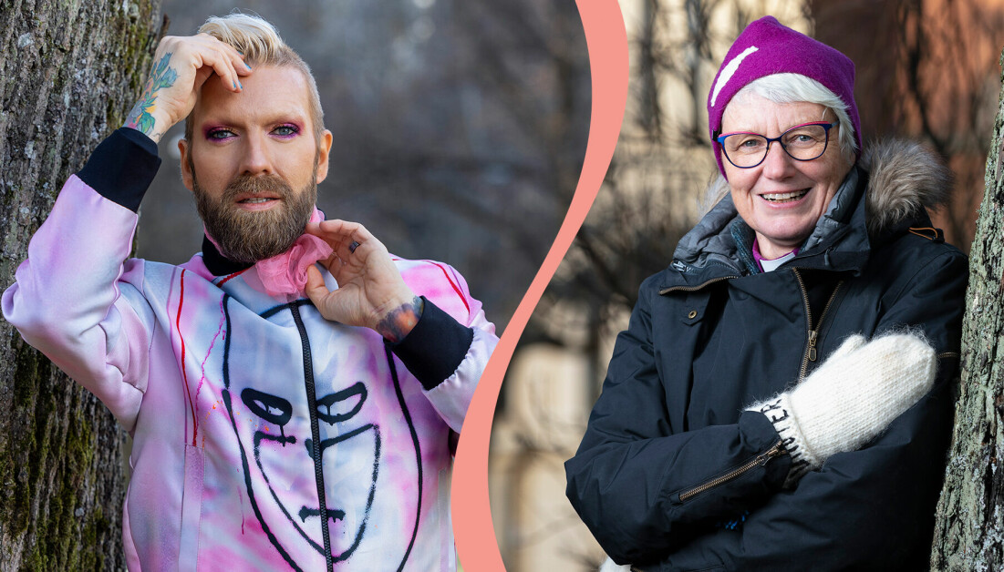 Till vänster, tenoren Rickard Söderberg, till höger ärkebiskop Antje Jackelén är båda vintervärdar 2021.
