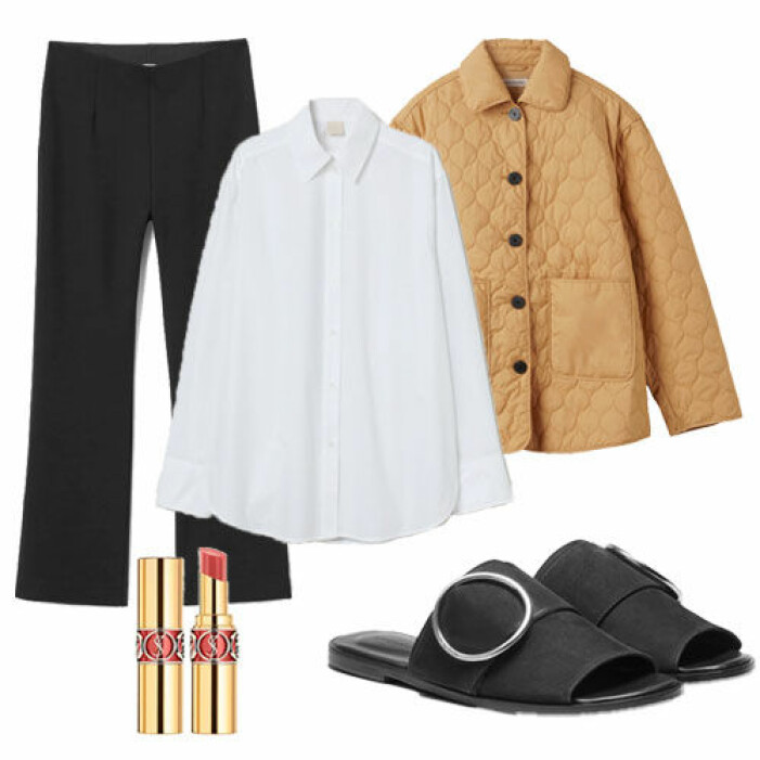 minimalistisk styling vit skjorta