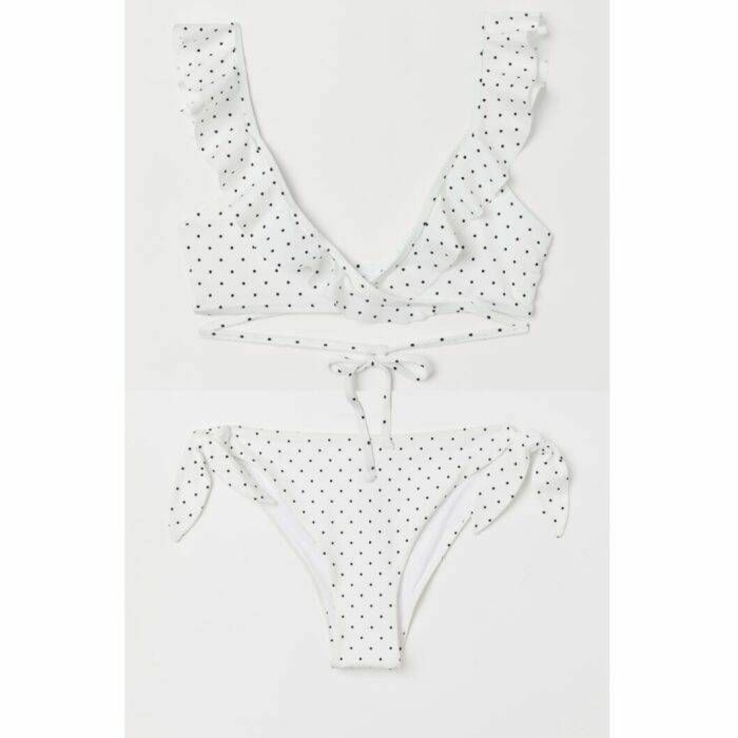 Vit prickig bikini