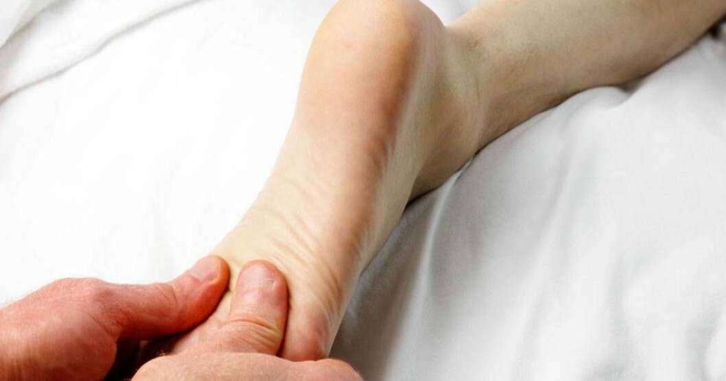 Under varje fotsula finns ett tjugotal reflexpunkter. zonterapi-besvar